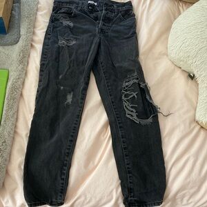 Forever 21 high rise black ripped jeans